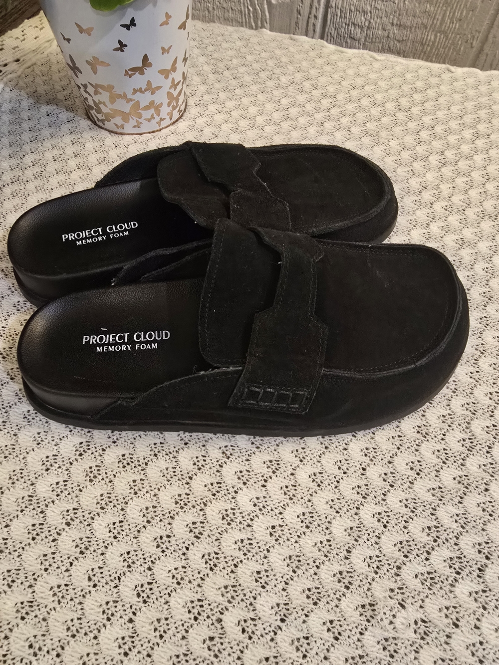 Project Cloud Black Suede Slip-On Loafer Mule - Picture 4 of 4